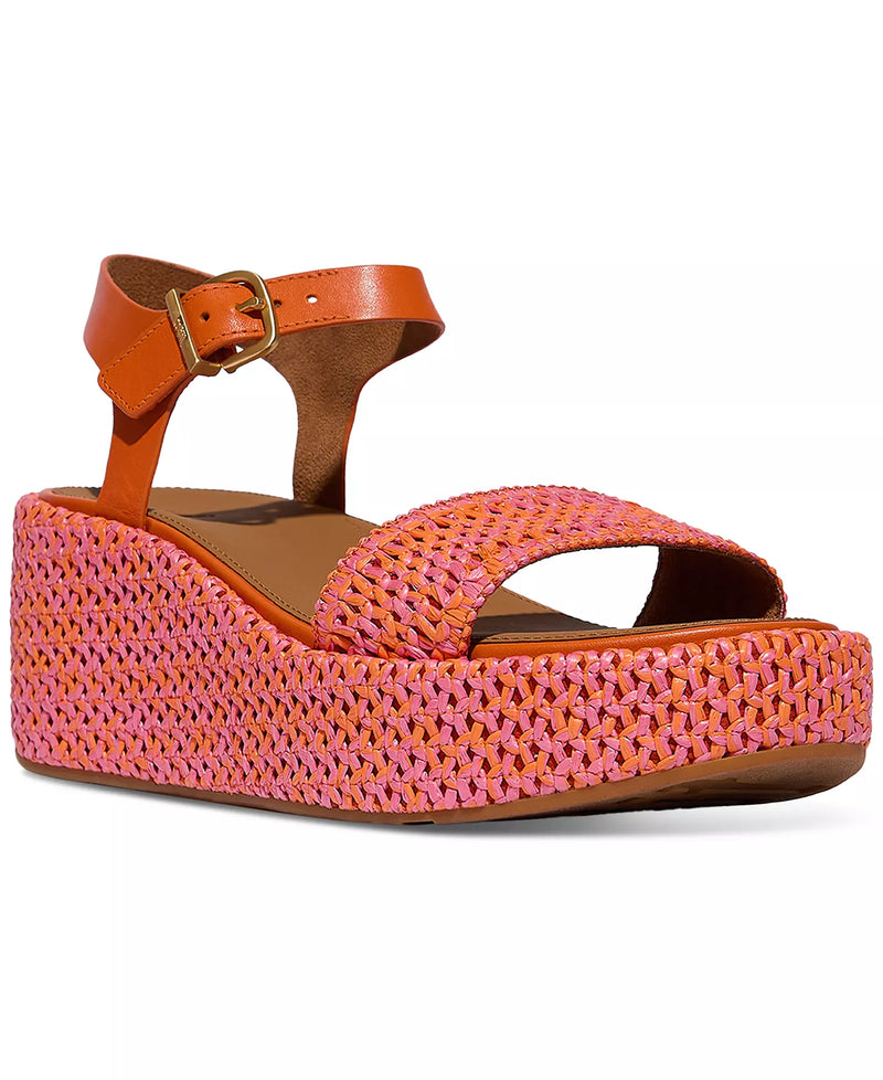 Woven Wedge Tangerine/pink