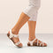 Aetrex JILLIAN White Quarter Strap Sandal