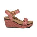 Aetrex SYDNEY Espadrille Rasberry Wedge Sandal