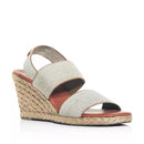 Andre Assous Allison Beige Linen Espadrille Wedge Sandal