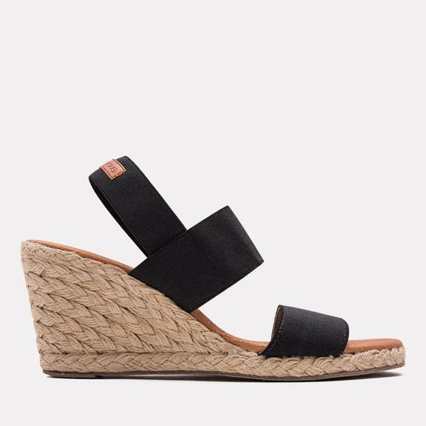 Andre Assous ALLISON Black Espadrille Wedge Sandal