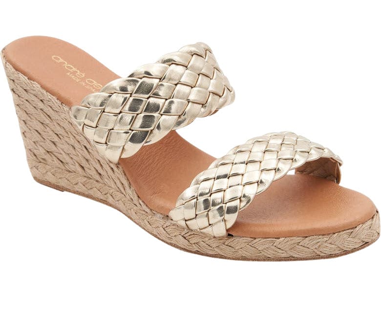 Andre Assous Aria Platinum Espadrille Wedge Sandal