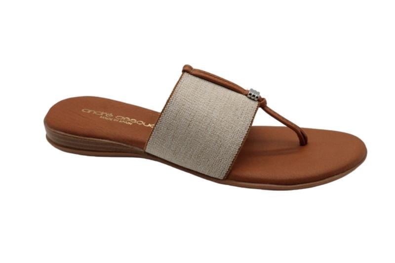 Andre Assous Nice Beige Linen Sandal