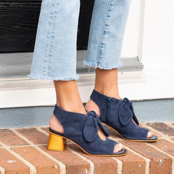 Bernardo LIZZIE Navy Kid Leather Sandal Bootie