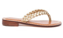 Bernardo THEO Gold Glove Leather Toe Thong Sandal