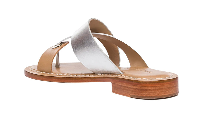 Bernardo White/Silver/Sand Toe Thong Sandal