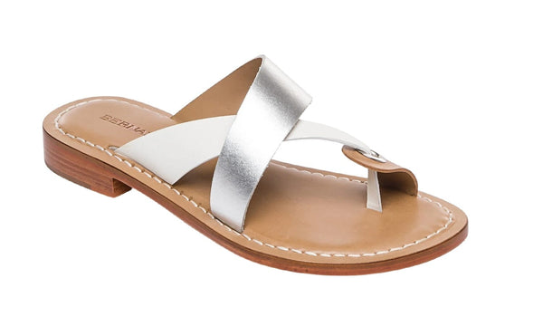 Bernardo White/Silver/Sand Toe Thong Sandal