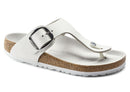 Birkenstock Gizeh Big Buckle White Leather Toe Thong Sandal