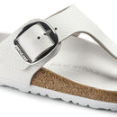 Birkenstock Gizeh Big Buckle White Leather Toe Thong Sandal