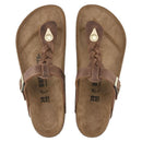 Birkenstock GIZEH Cognac Oiled Braided Leather Thong Sandal