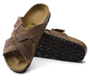 Birkenstock Lugano Tobacco  Oiled Leather Crossed-Strapped Sandal - Men