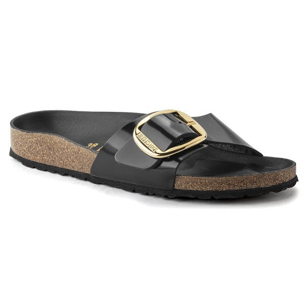 Birkenstock Madrid Big Buckle Shine Black Patent Leather Sandal-Narrow