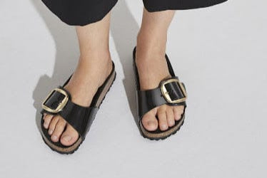 Birkenstock Madrid Big Buckle Shine Black Patent Leather Sandal-Narrow