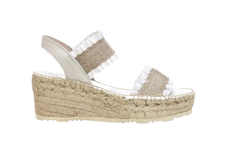 Juncal Aguirre Paris White Espadrille Wedge Back-Strap Sandal