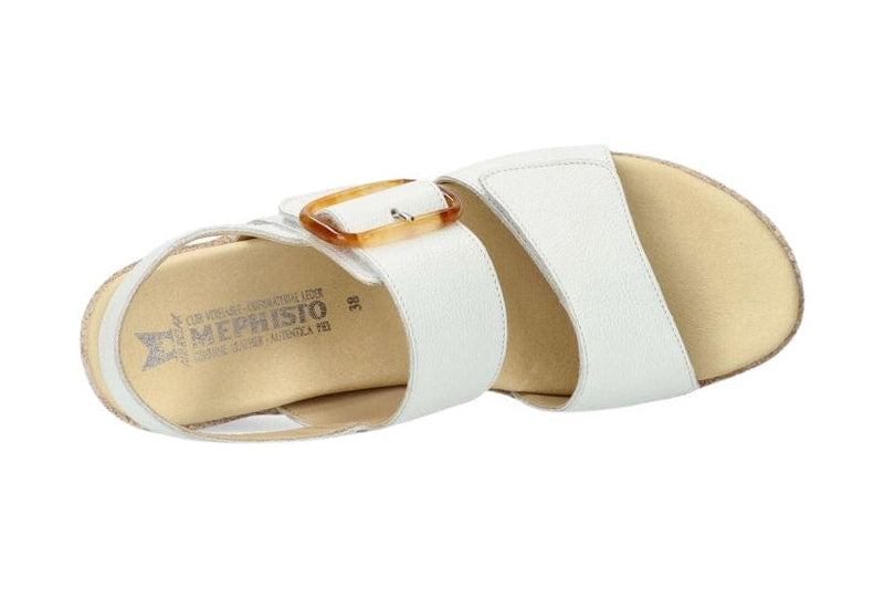 Mephisto Giulia White Wedge Back-Strap Sandal