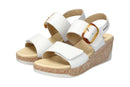 Mephisto Giulia White Wedge Back-Strap Sandal