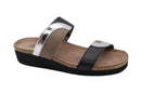 Naot FRANKIE Silver/Black/Khaki Slide Sandal