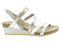 Naot Hero Silver/White Wedge Slingback Sandal