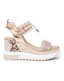 NeroGiardini EPIC WEDGE 23 Rose Gold Platform Sandal