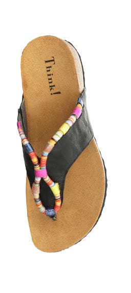 Think! Julia Tribal Black/Combi Toe-Thong Sandal