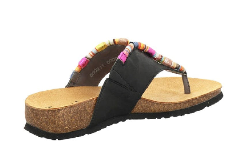 Think! Julia Tribal Black/Combi Toe-Thong Sandal