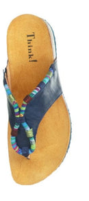 Think! Julia Tribal Indigo/Combi Toe-Thong Sandal