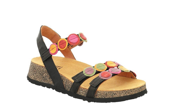 Think! Koak Black Combi Strappy Sandal