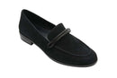 Vaneli KARIDA Black Suede Slip-On Stacked Heel Loafer