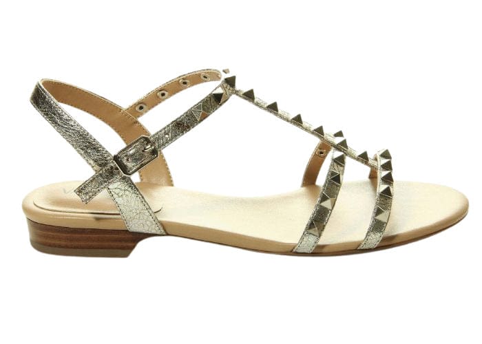 Vaneli Platino Distressed Metallic BRUNEL Strappy Casual Flat Sandal